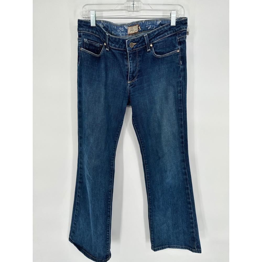 PAIGE Women's Dark Blue Boot Cut Jeans